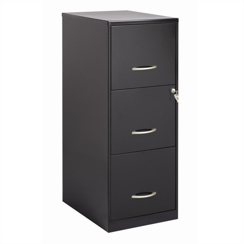 3 Drawer Black Metal Filing Cabinet A16845