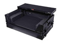 Black Flight Style Road Case with Laptop Shelf 2U Rack Space Wheels D500