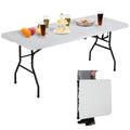 6 ft Folding Table Portable Heavy Duty Adjustable Height White W275
