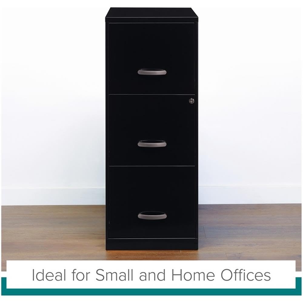 3 Drawer Black Metal Filing Cabinet A16845