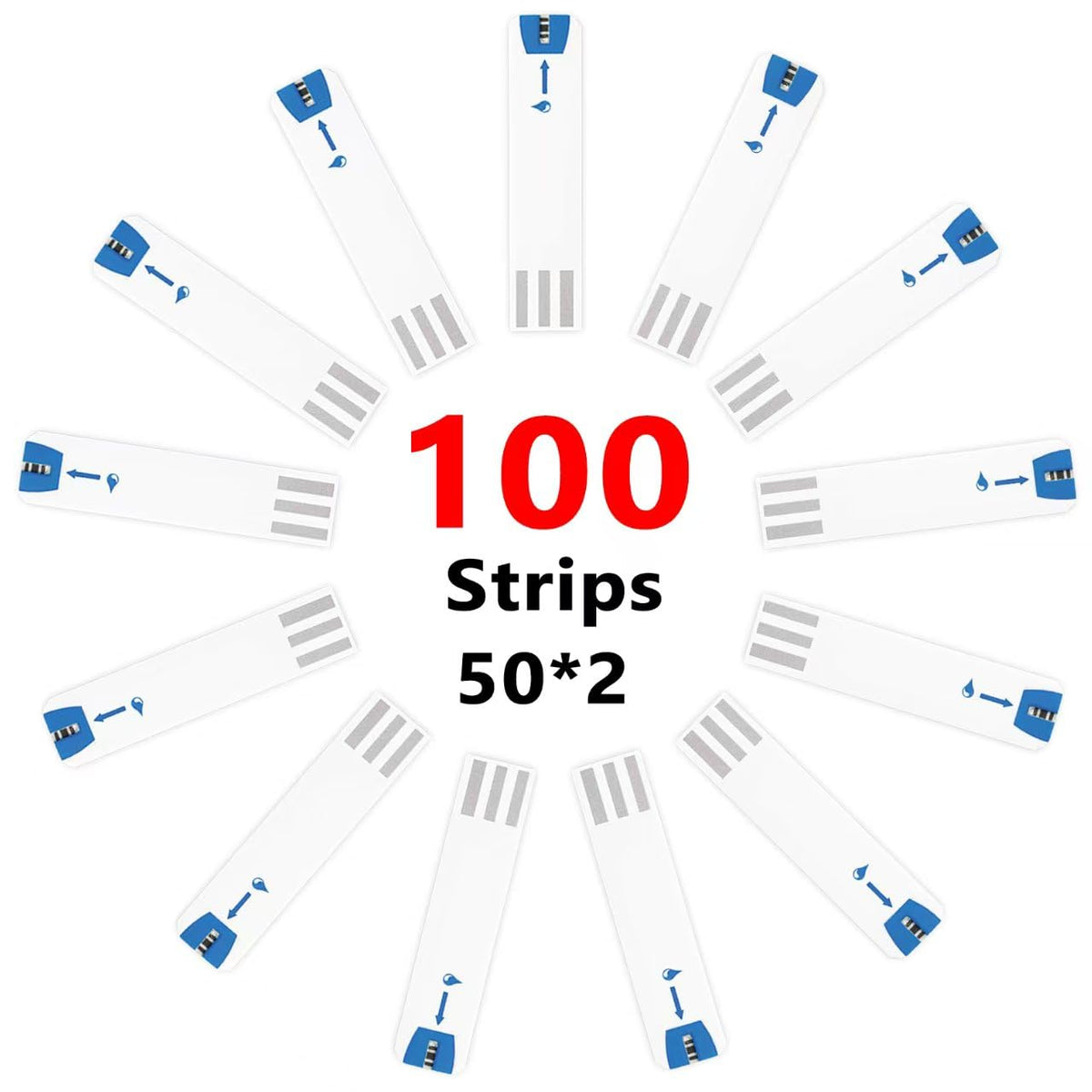 Blood Glucose Test Strips 2 Bottles of 50 Pcs R824