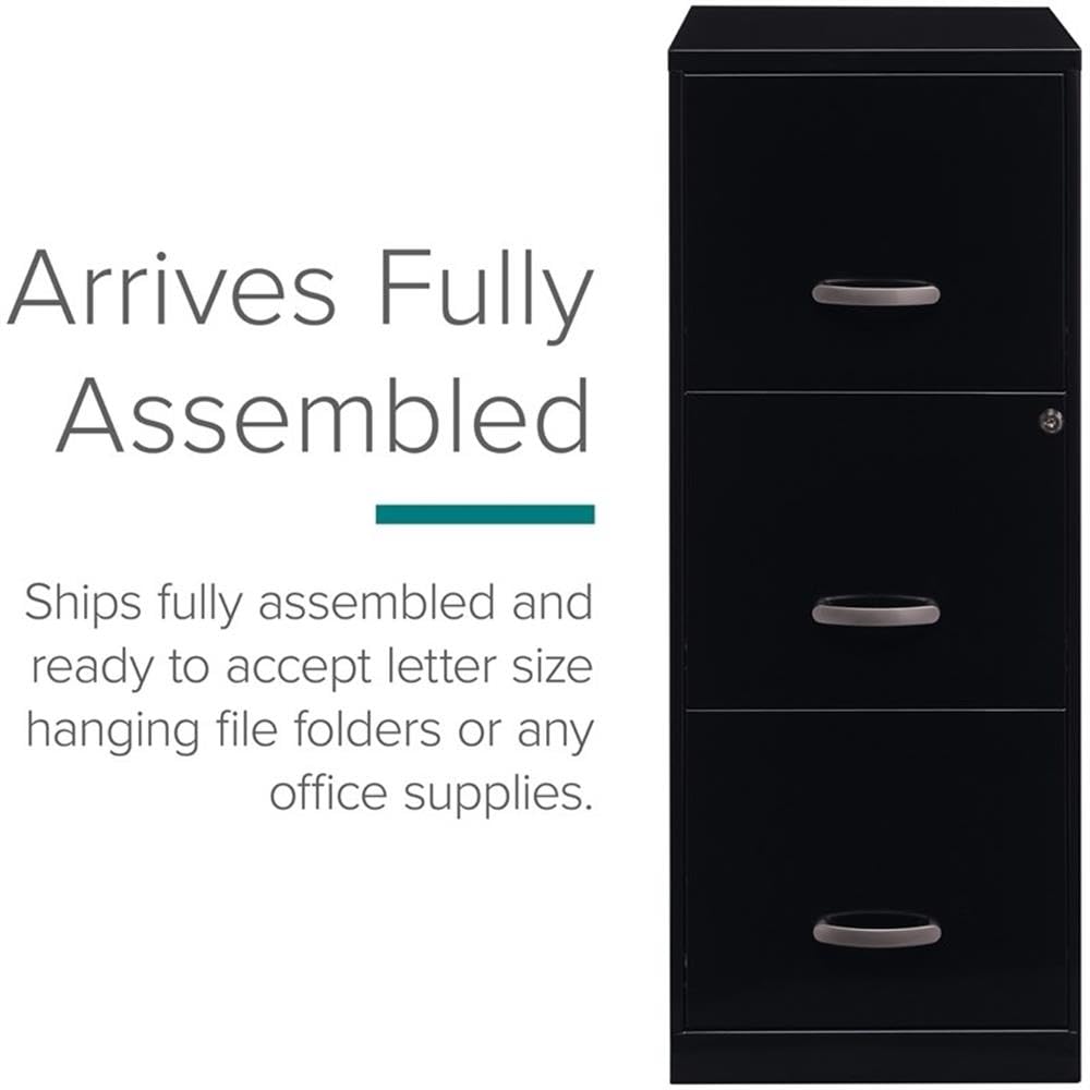 3 Drawer Black Metal Filing Cabinet A16845