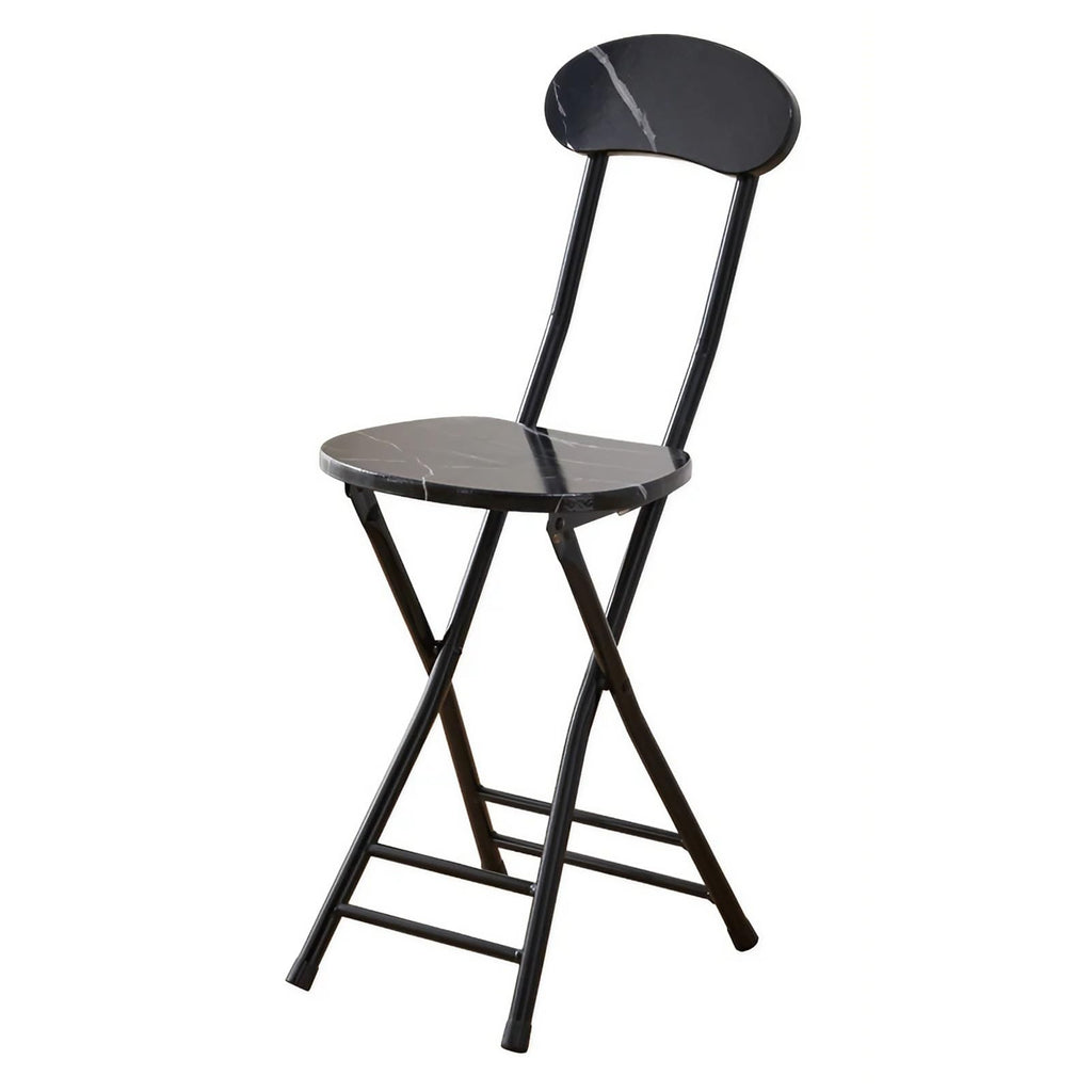 Folding Bar Stool with Backrest, 17.7inch Black W680