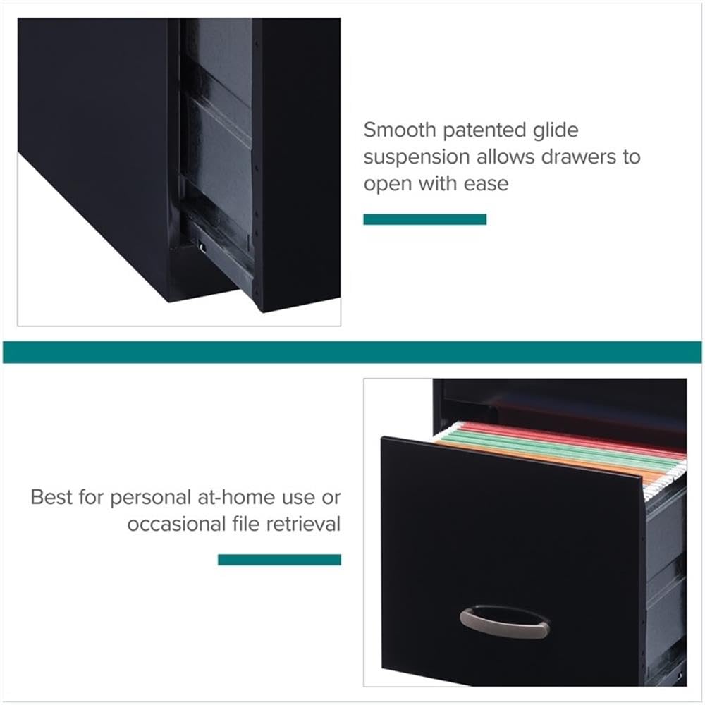 3 Drawer Black Metal Filing Cabinet A16845
