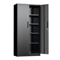 Black 72" Locking Steel Storage Cabinet with 4 Adjustable Shelves E59578