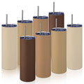 8 Pcs 20oz Insulated Stainless Steel Tumbler with Lid and Straw B494429