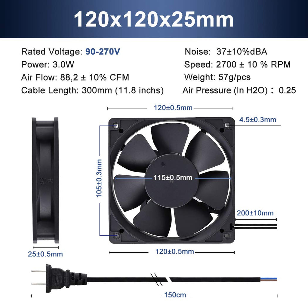 80mm 120mm AC Cooling Fan 2 Pack U598450