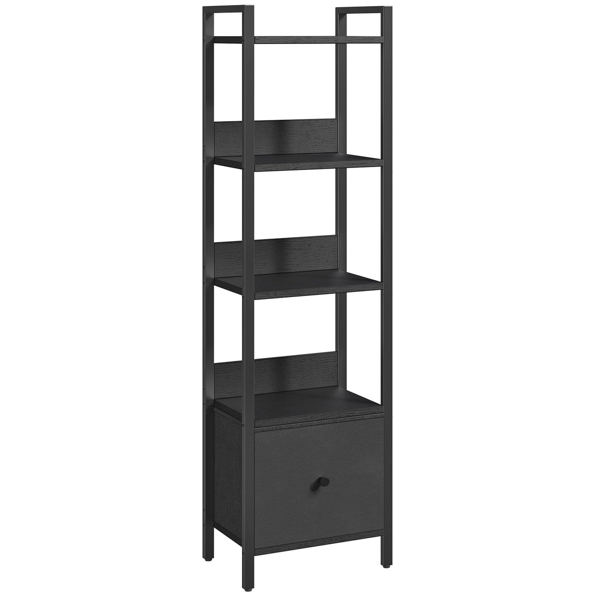 Black 5-Tier Bookshelf with Drawer O3907