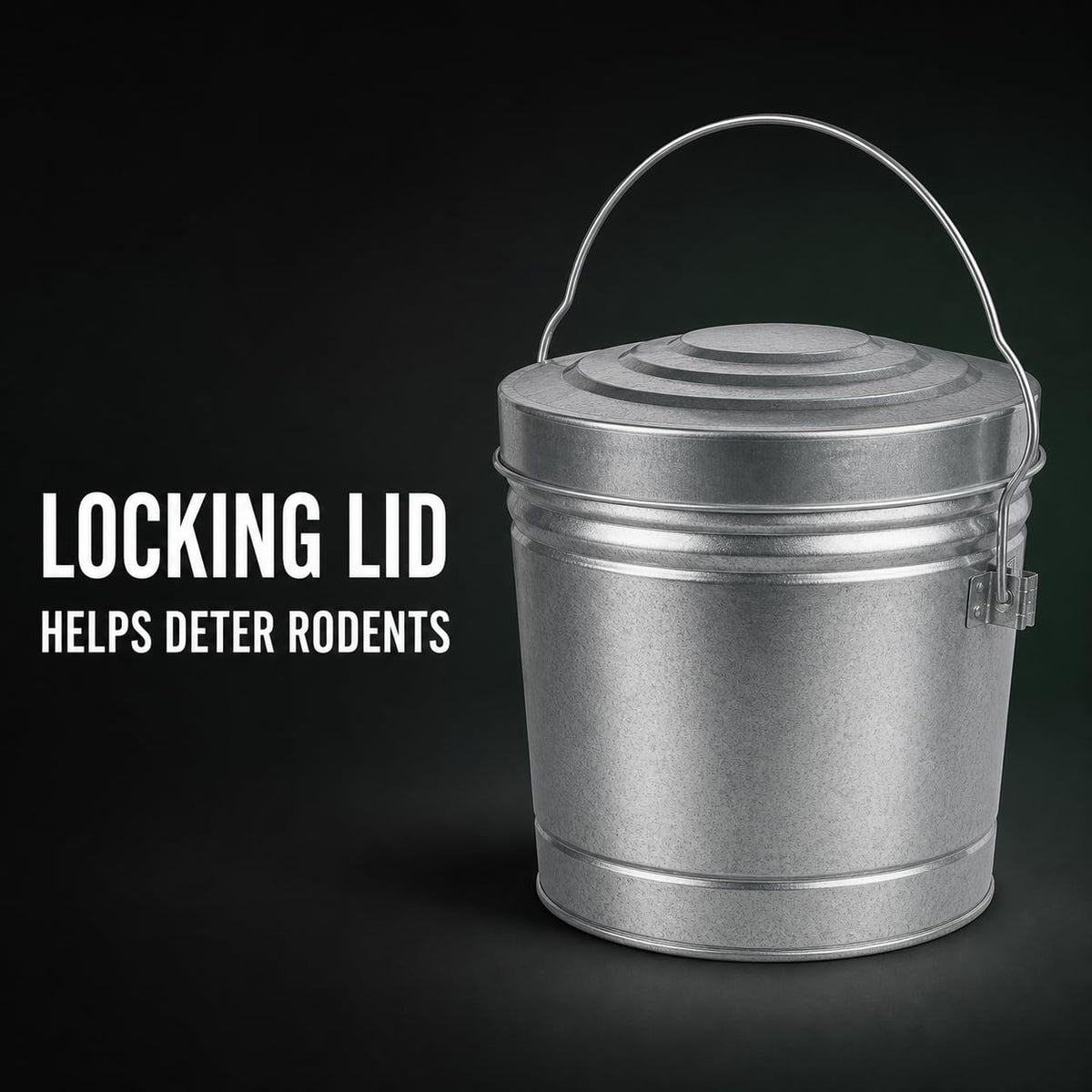 6 Gal Galvanized Steel Can with Locking Lid H519