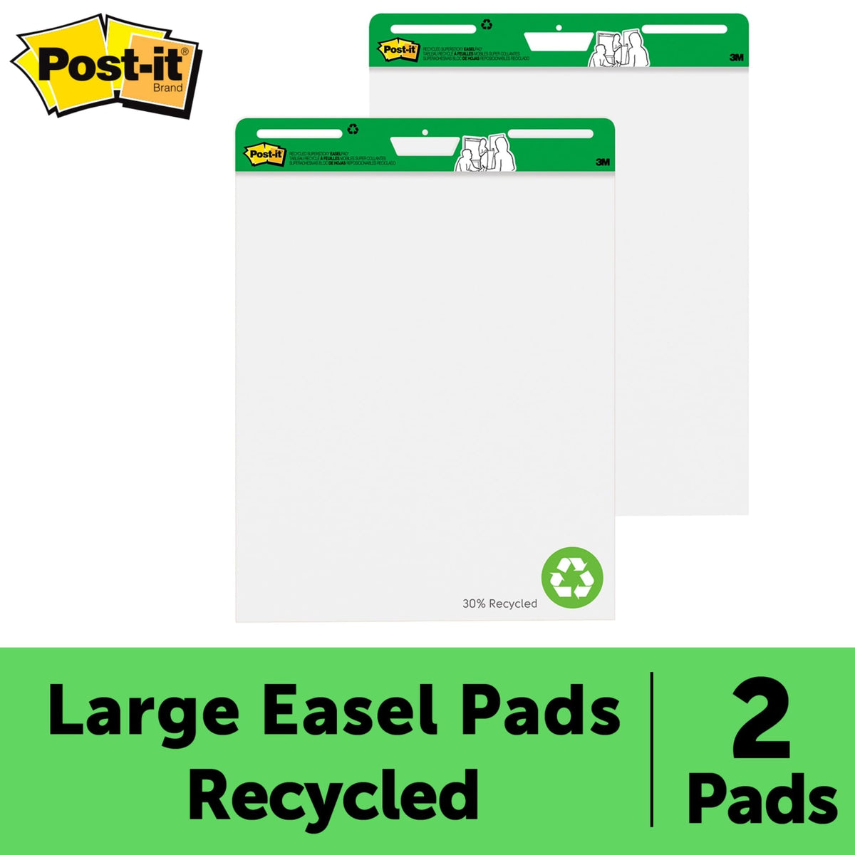 Super Sticky Easel Pads 25" x 30" White Pack Of 2 E7319