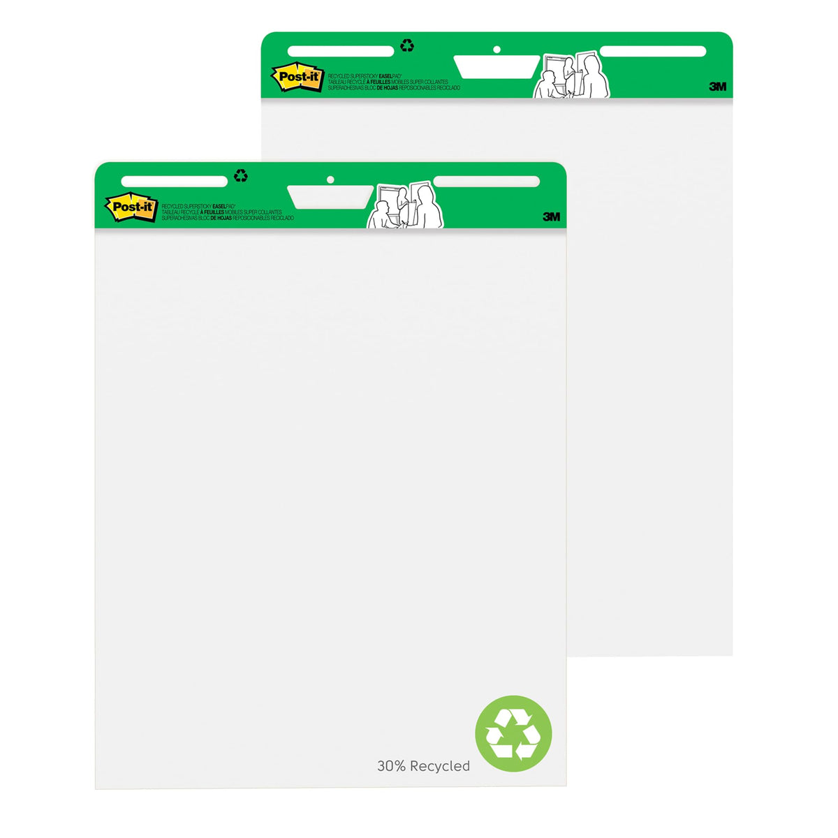 Super Sticky Easel Pads 25" x 30" White Pack Of 2 E7319