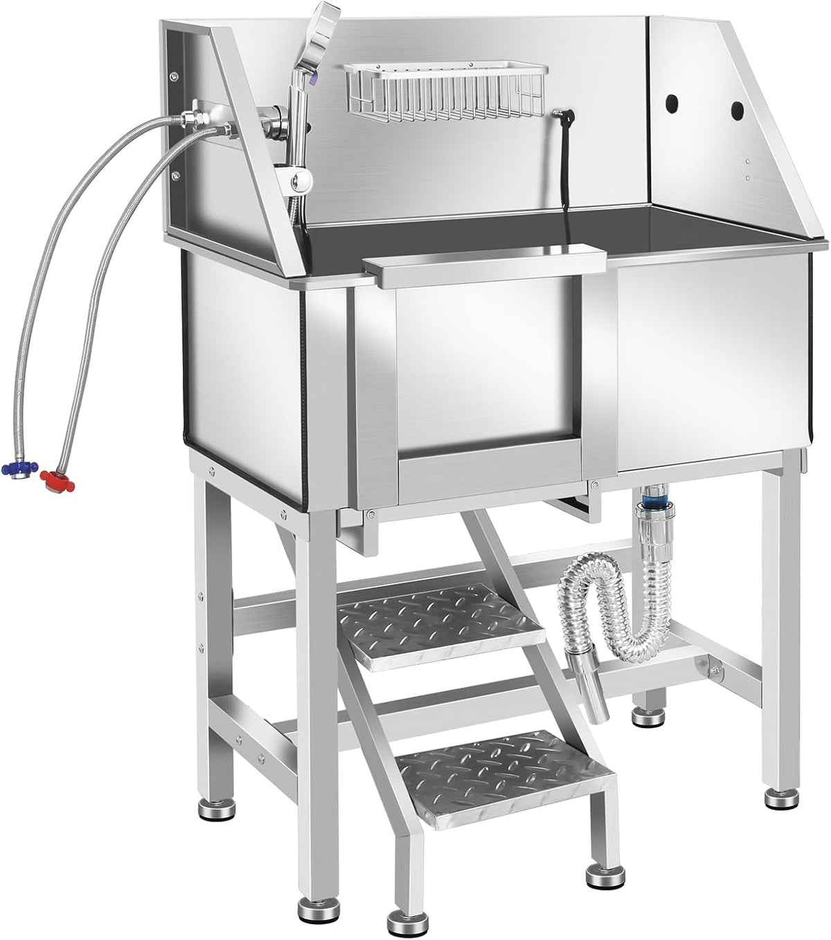 34" Stainless Steel Dog Grooming Tub with Stairs O293
