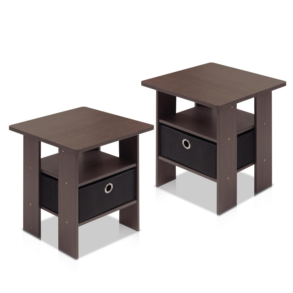 Brown 3-Tier Square Side Table Set of 2 L2656