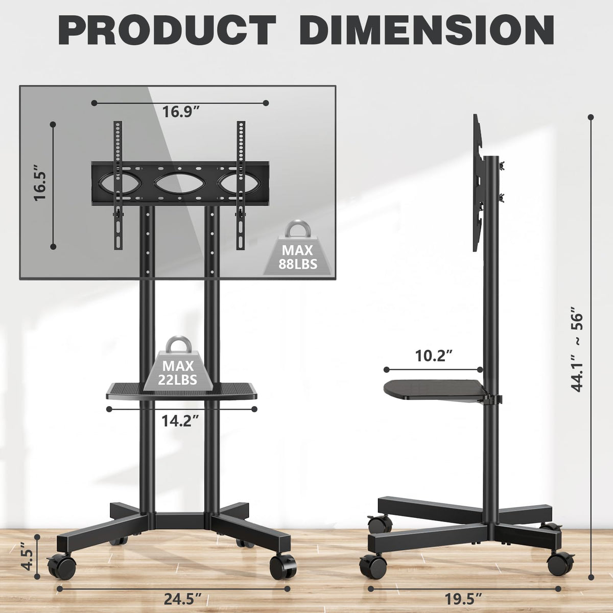 Mobile TV Stand with Wheels for 32-75 Inch TVs G8165