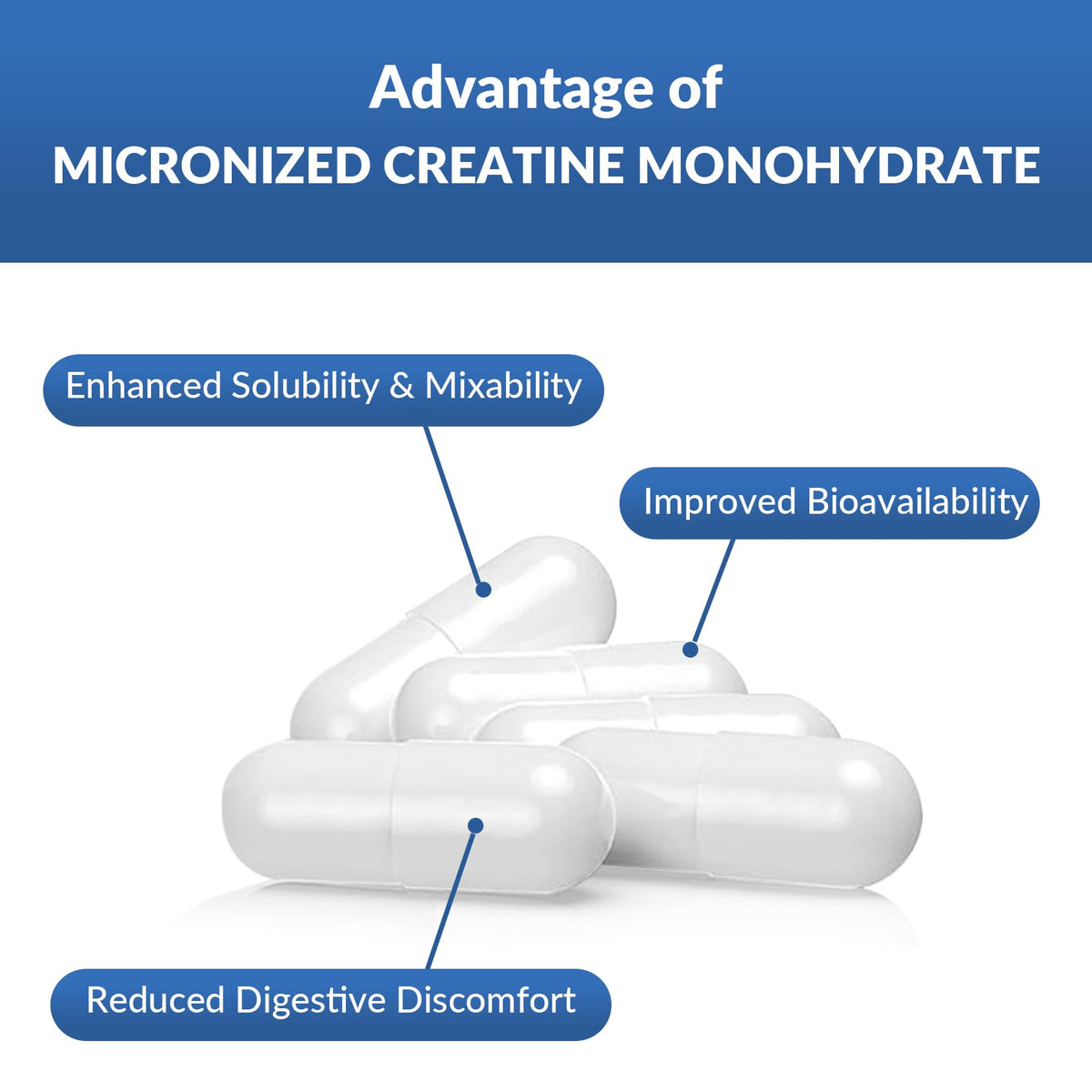 5000mg Micronized Creatine Monohydrate Capsules with Vitamin B12, Vegan, Gluten Free, 150 Count T308863
