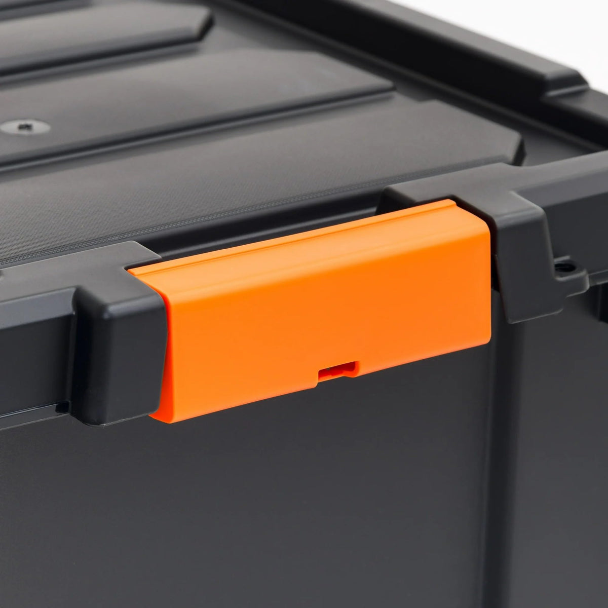Heavy Duty Plastic Storage Bins with Lockable Lids, Black O6685