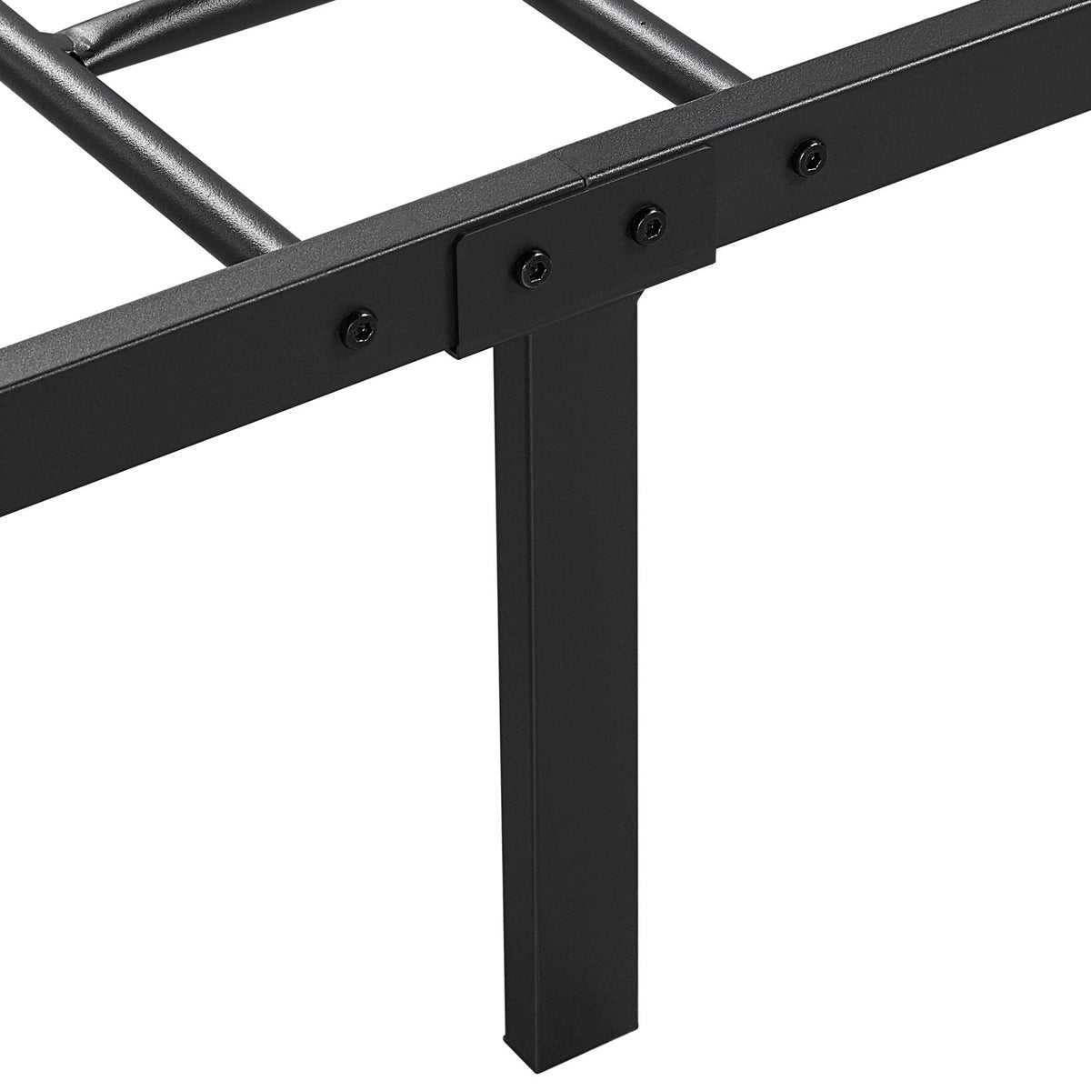 Black Metal Bed Frame with Headboard and Footboard T656070