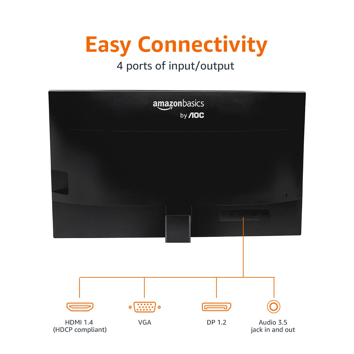 24-inch Full HD IPS Monitor, 75 Hz, 1080P, HDMI, Display Port, VGA, Built-in Speakers, Black P40536