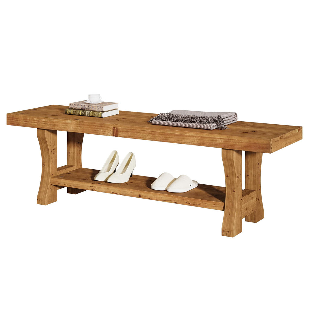 Brown Solid Wood Entryway Bench W98065
