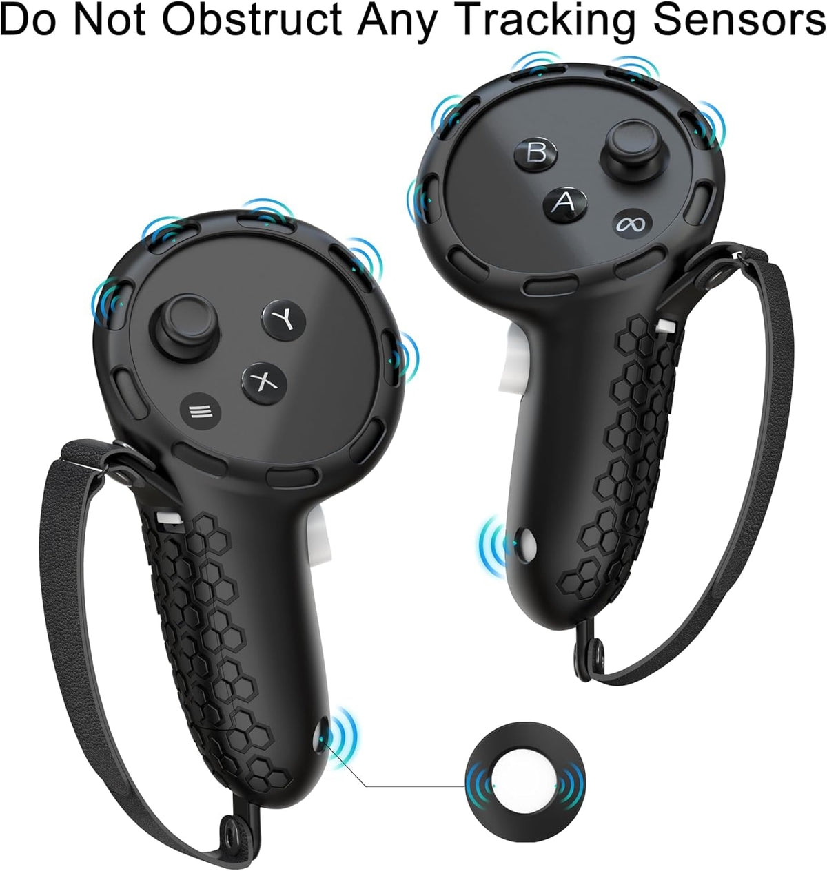 Controller Grips with Battery Opening Covers Black H27449