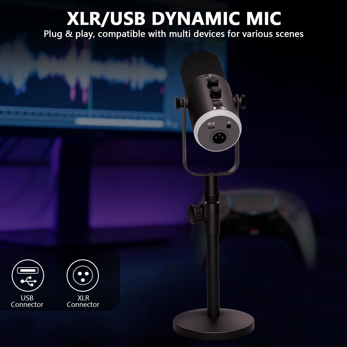 XLR/USB Dynamic Mic with Audio Interface M2960