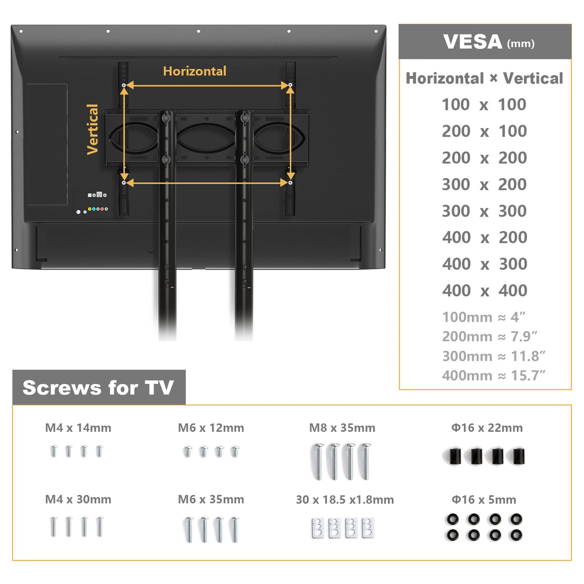 Mobile TV Stand with Wheels for 32-75 Inch TVs G8165