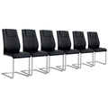 Black Faux Leather Dining Chairs Set 6 G481675