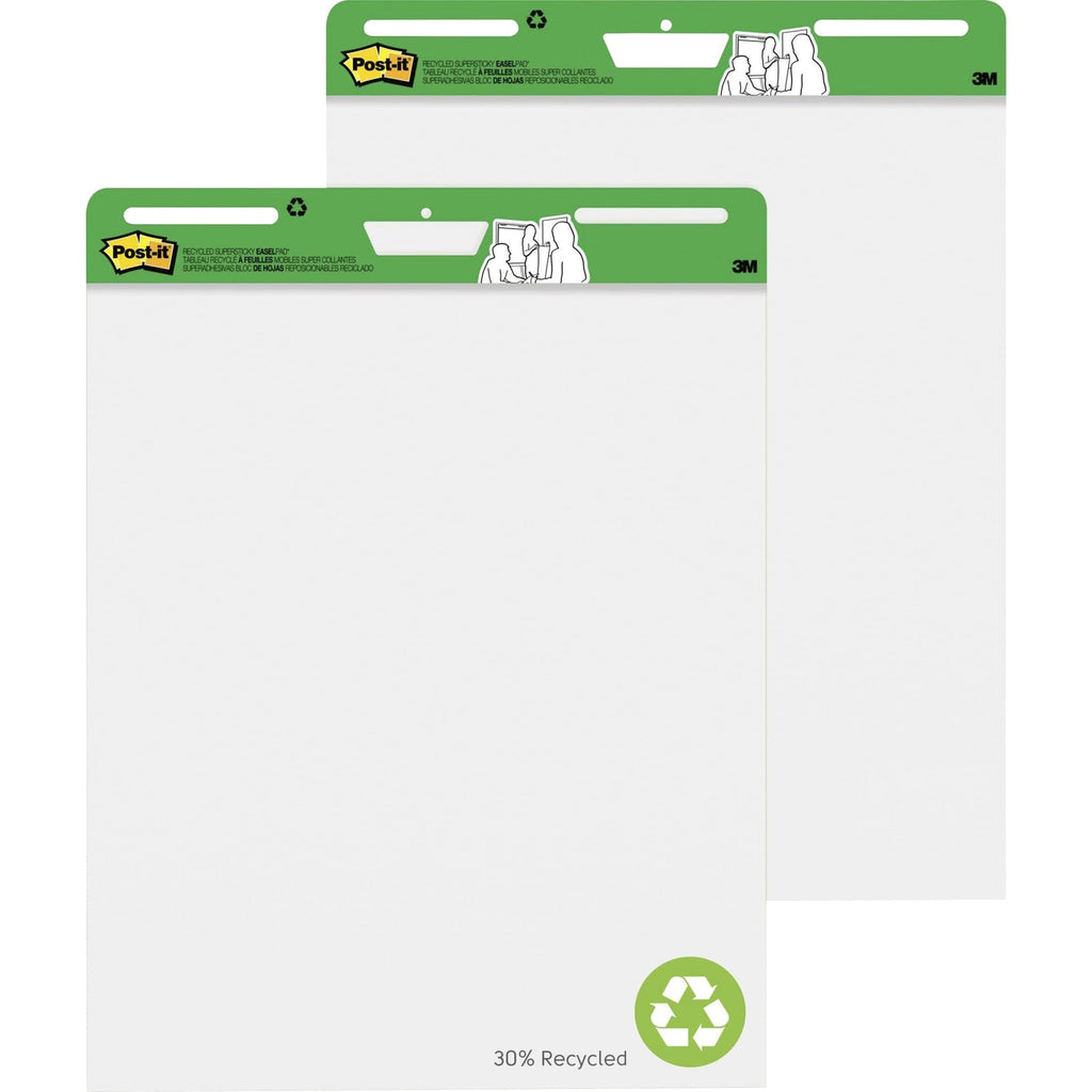 Super Sticky Easel Pads 25" x 30" White Pack Of 2 E7319