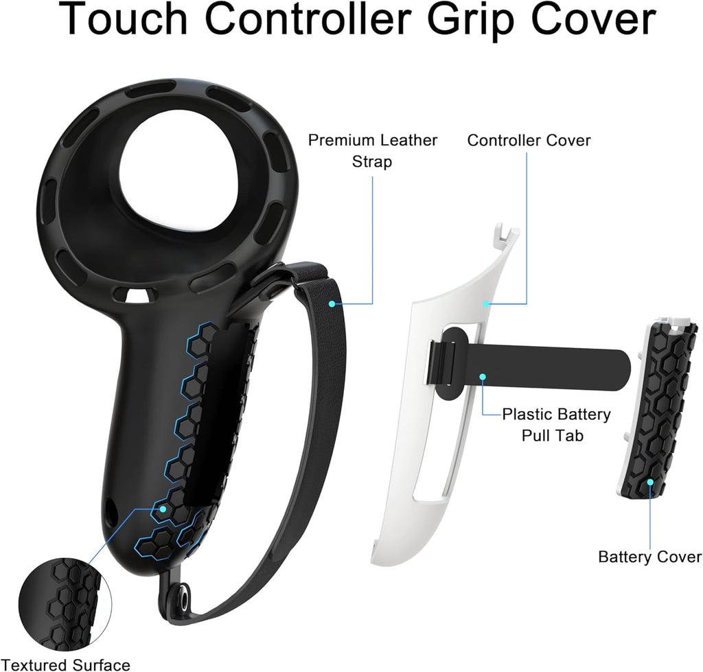 Controller Grips with Battery Opening Covers Black H27449