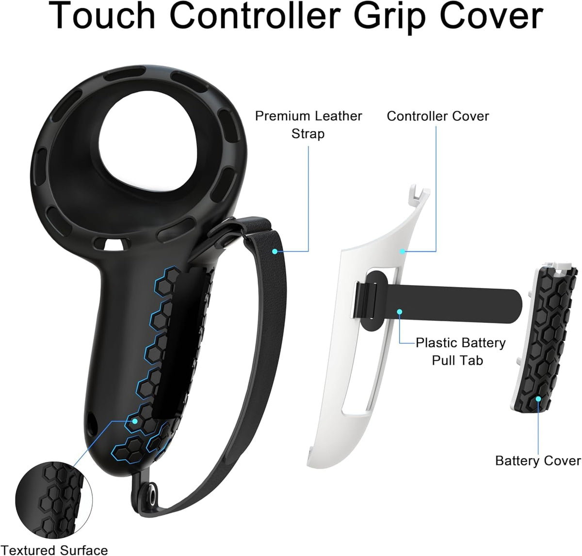Controller Grips with Battery Opening Covers Black H27449