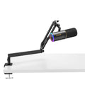 Black XLR USB Dynamic Podcast Microphone with Boom Arm H41985