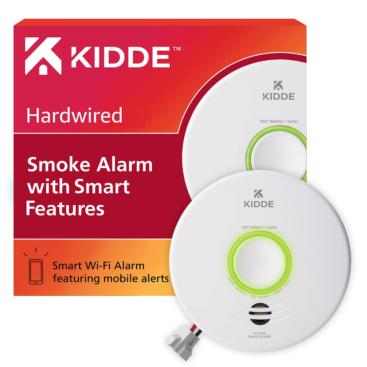 Smart WiFi Hardwired Smoke Detector with Battery Backup Z17901