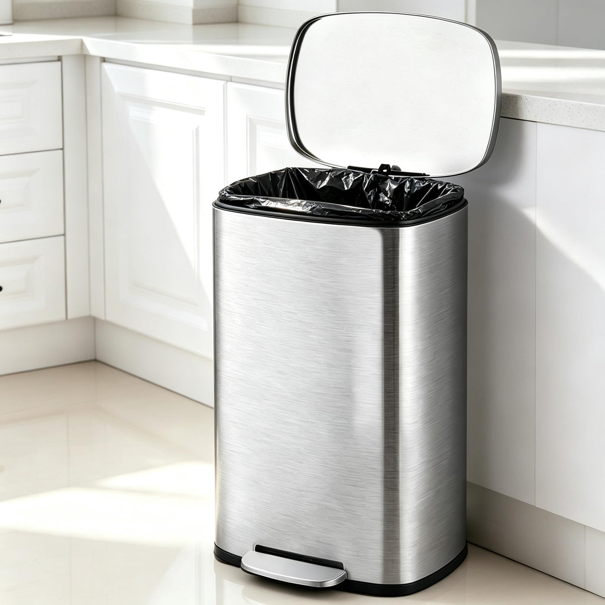 13 Gallon Stainless Steel Step Trash Can N67663