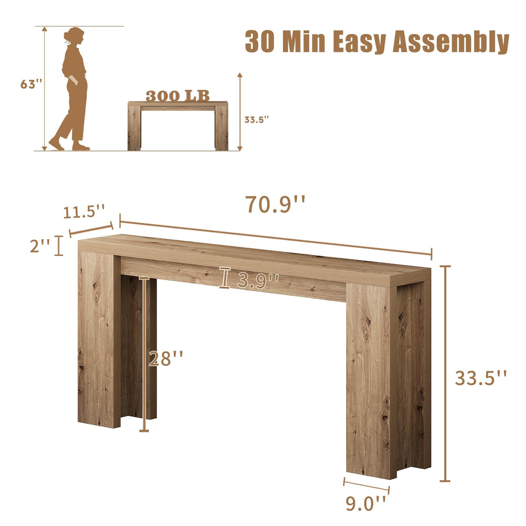 70.9" Extra Long Brown Console Table N53809