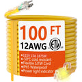 12/3 Gauge Heavy Duty Outdoor Extension Cord 100 FT Waterproof L663909
