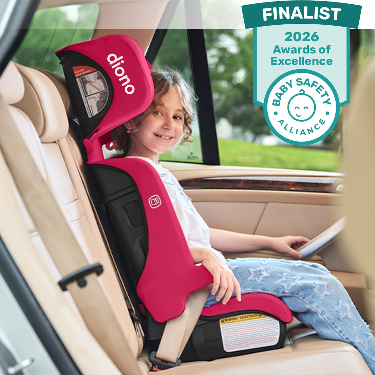 Pink Foldable High Back Booster Seat S595704