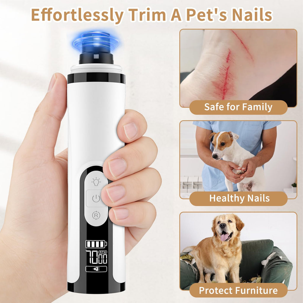 Quiet Dog Nail Grinder with Guard & 2 LED Lights X851