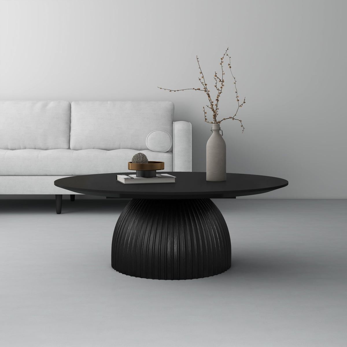 Black Round Drum Coffee Table X329434