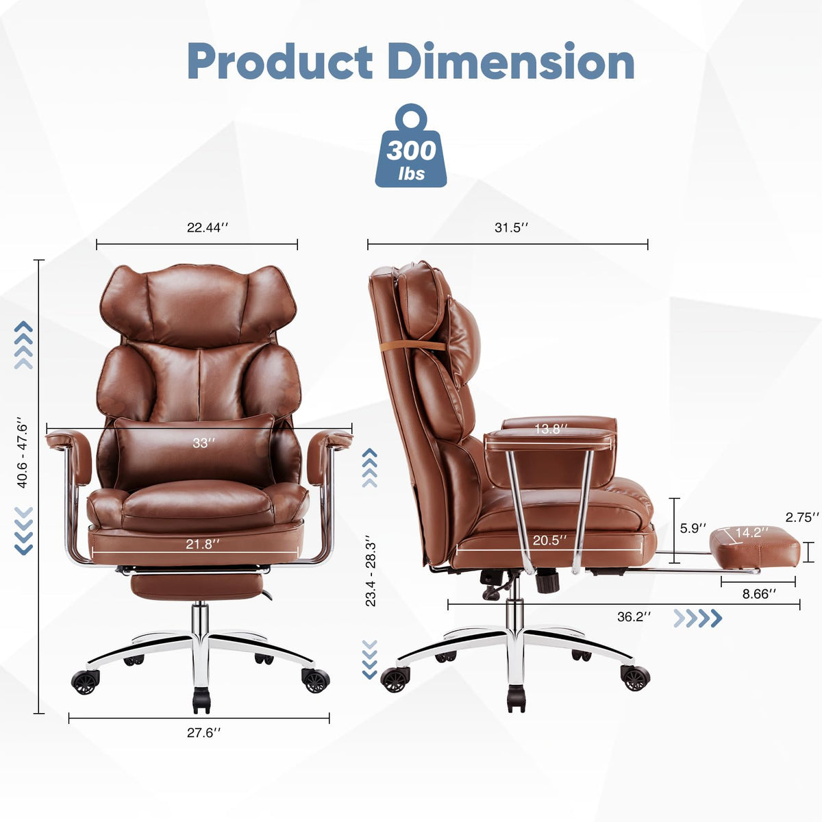 Ergonomic PU Leather Office Chair R69961