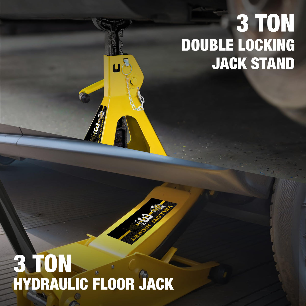 3 Ton Low Profile Hydraulic Floor Jack with Jack Stands R652