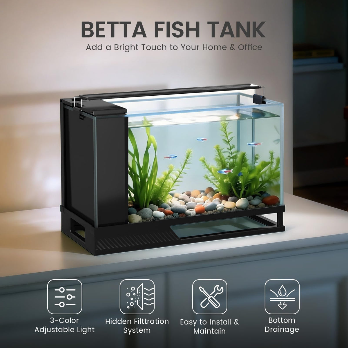 4 Gallon Aquarium Kit with Bottom Drainage U32989