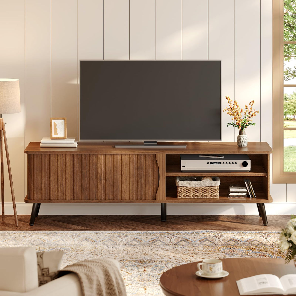 Mid Century Modern TV Stand with Storage F893552