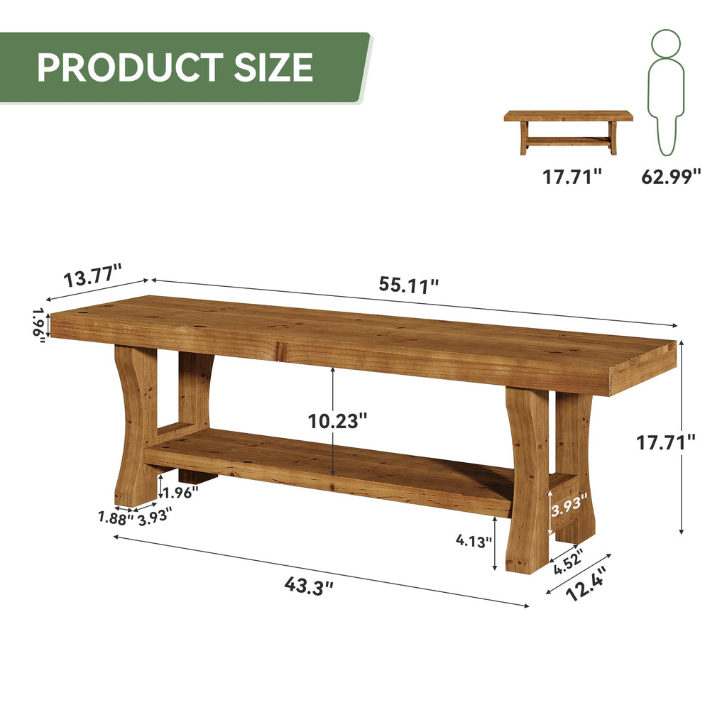 Brown Solid Wood Entryway Bench W98065