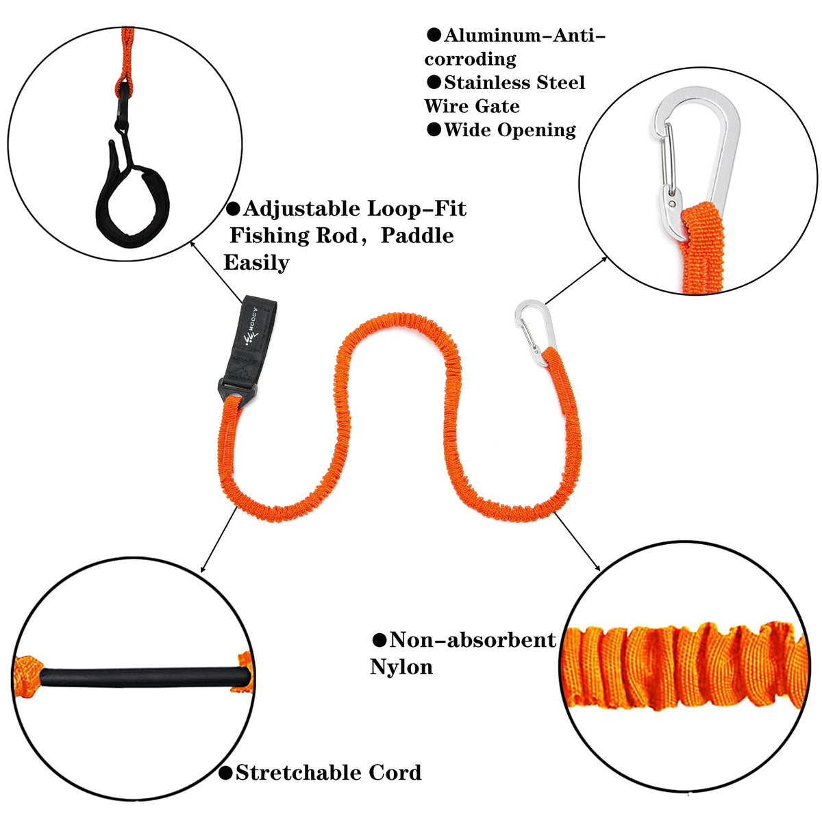 Kayak Paddle Leash Stretchable Coiled Lanyard G57094