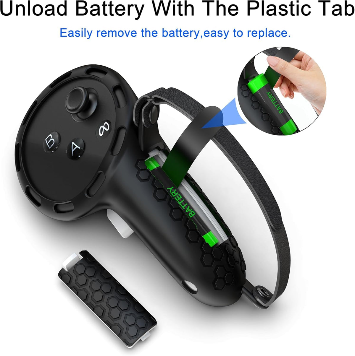 Controller Grips with Battery Opening Covers Black H27449