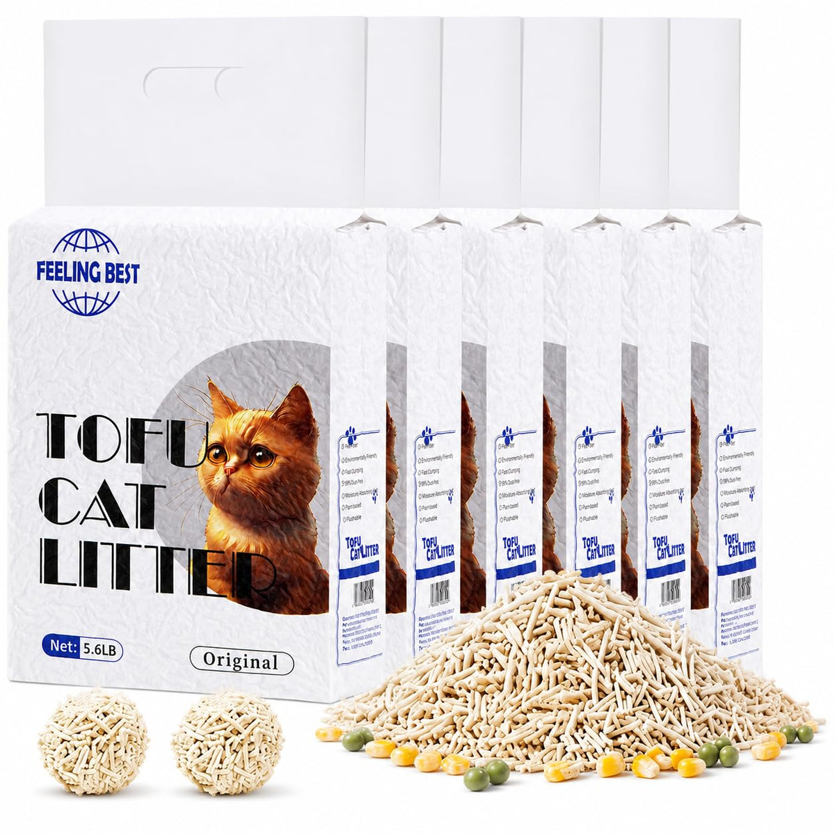 Plant-Based Flushable Tofu Cat Litter 33.6 lb L852273
