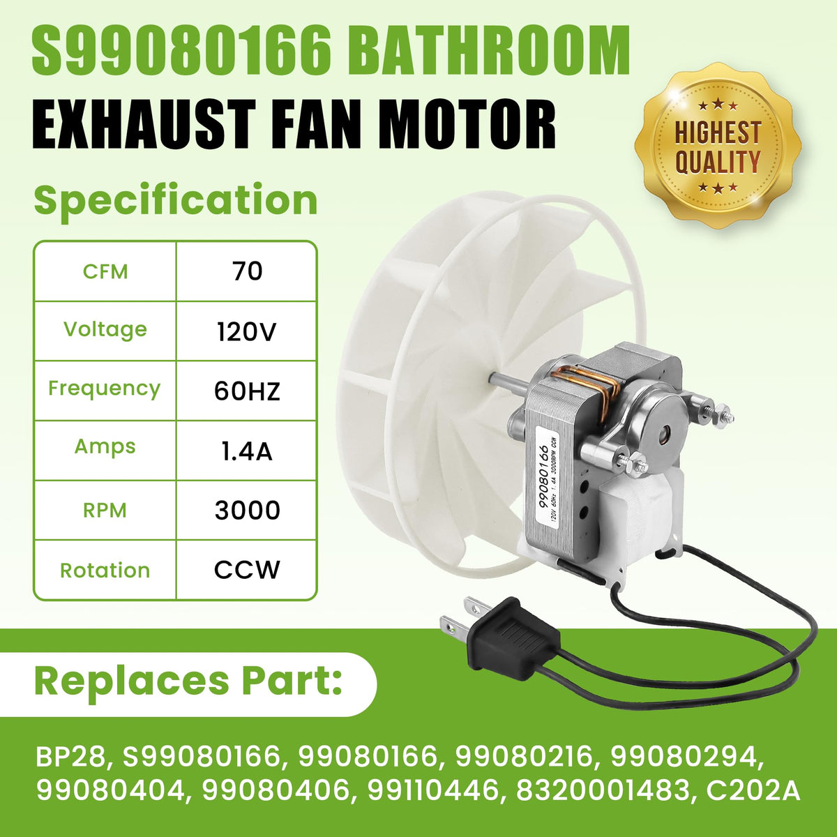 Bath Fan Motor A945