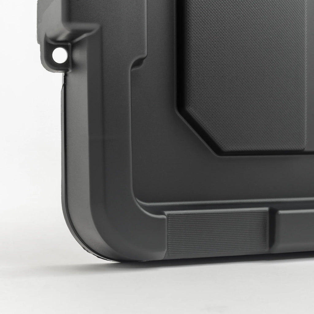 Heavy Duty Plastic Storage Bins with Lockable Lids, Black O6685