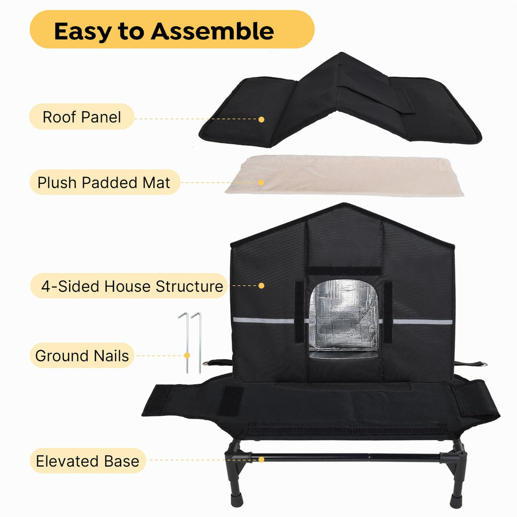 Weatherproof Elevated Insulated Outdoor Cat House Y795045