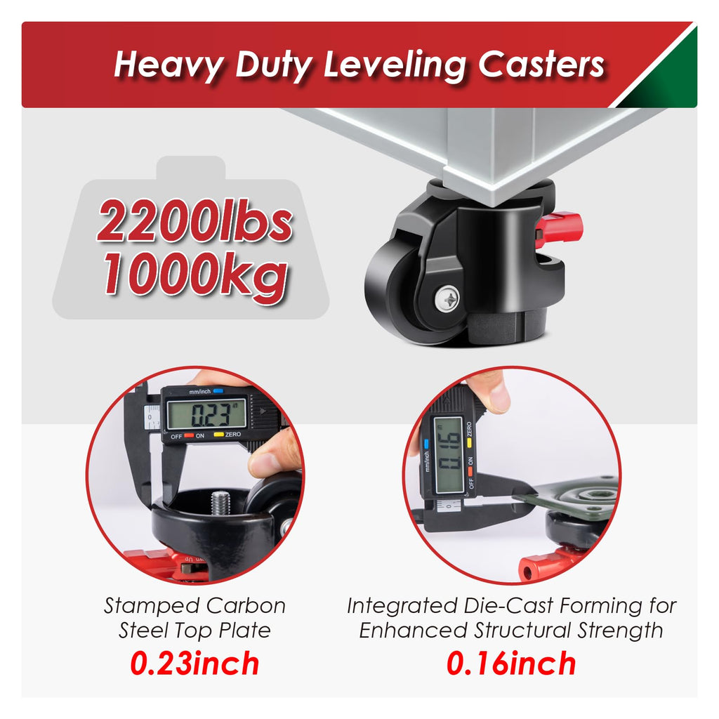 4 Pack 2200 LBS Capacity Retractable Leveling Casters E42899